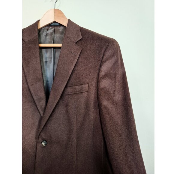 Black Brown 1826 100% Cashmere Blazer, Sz 42L Two Button Brown Sport Coat - Picture 5 of 16